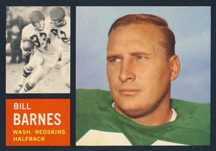 1962 Topps Bill Barnes #168 Football Card