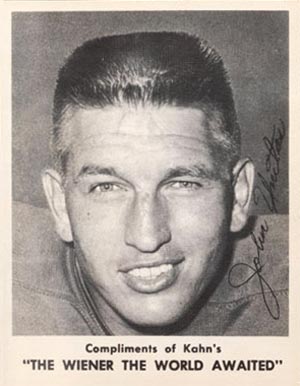 1963 Kahn's Wieners Johnny Unitas # Football Card