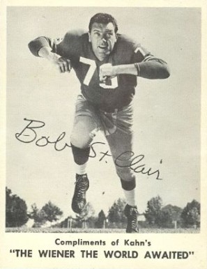 1963 Kahn's Wieners Bob St. Clair # Football Card