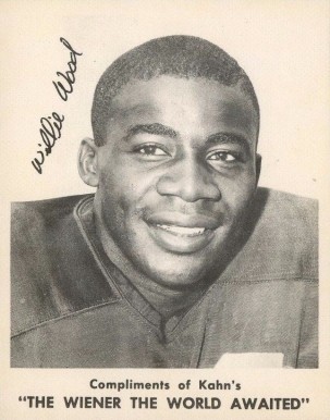 1963 Kahn's Wieners Willie Wood # Football Card