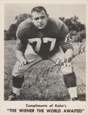 1963 Kahn's Wieners Dick Modzelewski # Football Card