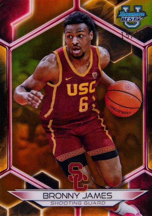 2023 Bowman University Best Bronny James #92 Basketball Card