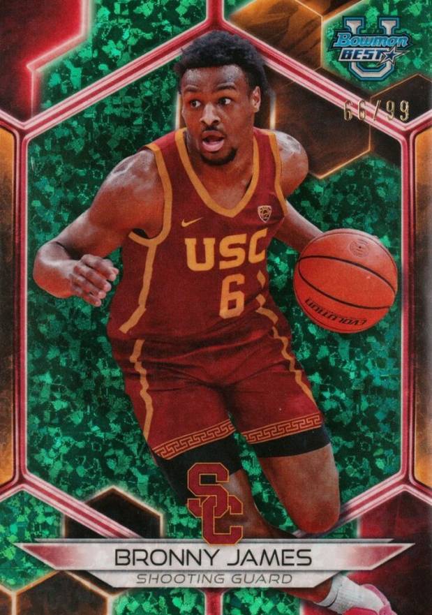 2023 Bowman University Best Bronny James #92 Basketball Card