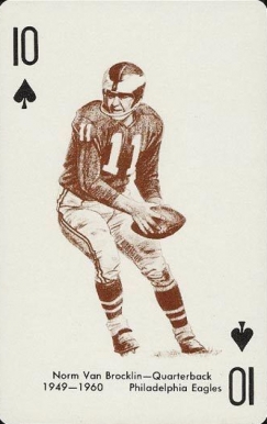 1963 Stancraft Playing Cards Norm Van Brocklin # Football Card