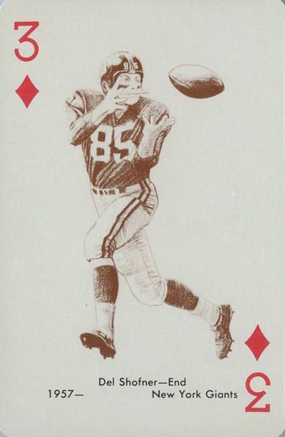 1963 Stancraft Playing Cards Del Shofner # Football Card