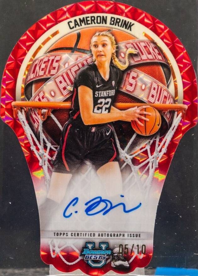 2023 Bowman University Best Bowman U Buckets Die-Cut Autograph Cameron Brink #BDACB Basketball Card