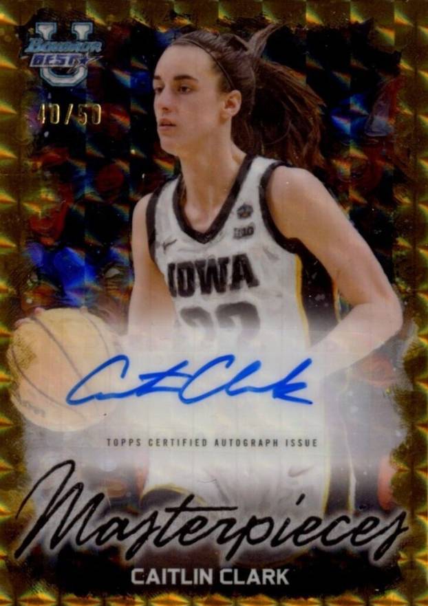 2023 Bowman University Best Bowman Masterpieces Autographs Caitlin Clark #BMACC Basketball Card