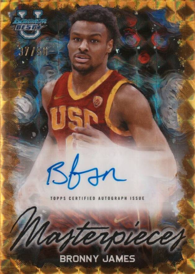 2023 Bowman University Best Bowman Masterpieces Autographs Bronny James #BMALBJ Basketball Card