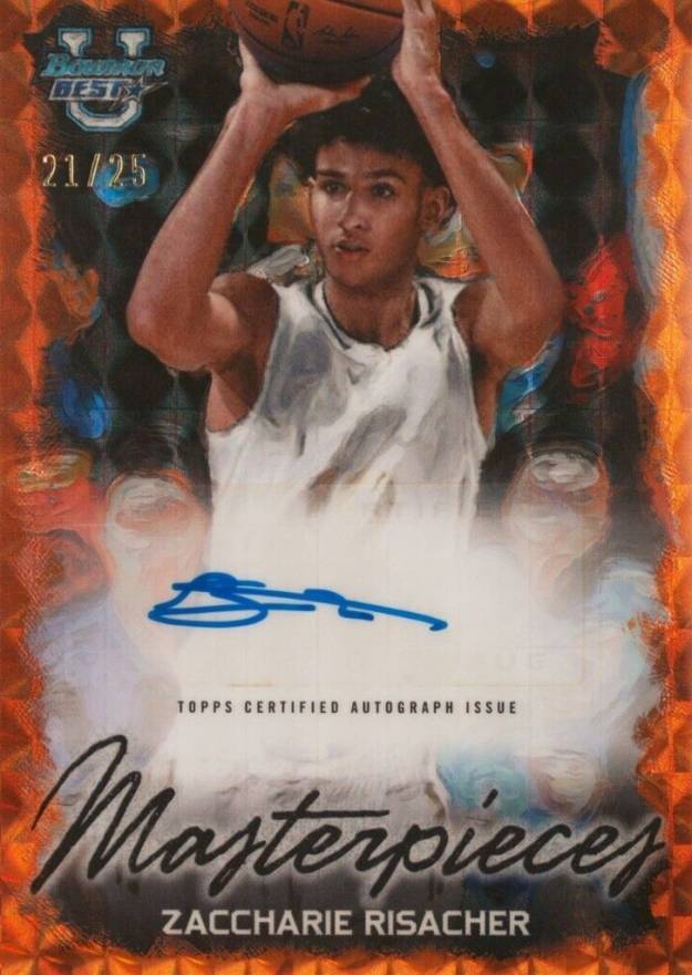 2023 Bowman University Best Bowman Masterpieces Autographs Zaccharie Risacher #BMAZR Basketball Card