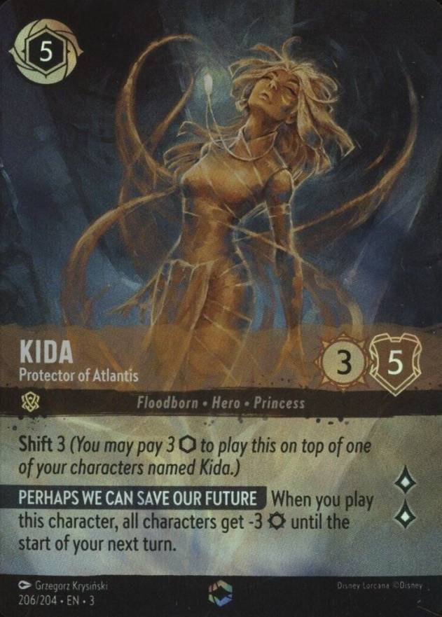 2024 Disney Lorcana EN 3-Into the Inklands Kida - Protector of Atlantis #206 Non-Sports Card