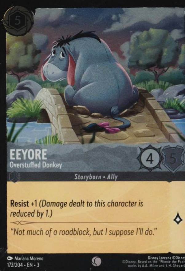 2024 Disney Lorcana EN 3-Into the Inklands Eeyore - Overstuffed Donkey #172 Non-Sports Card