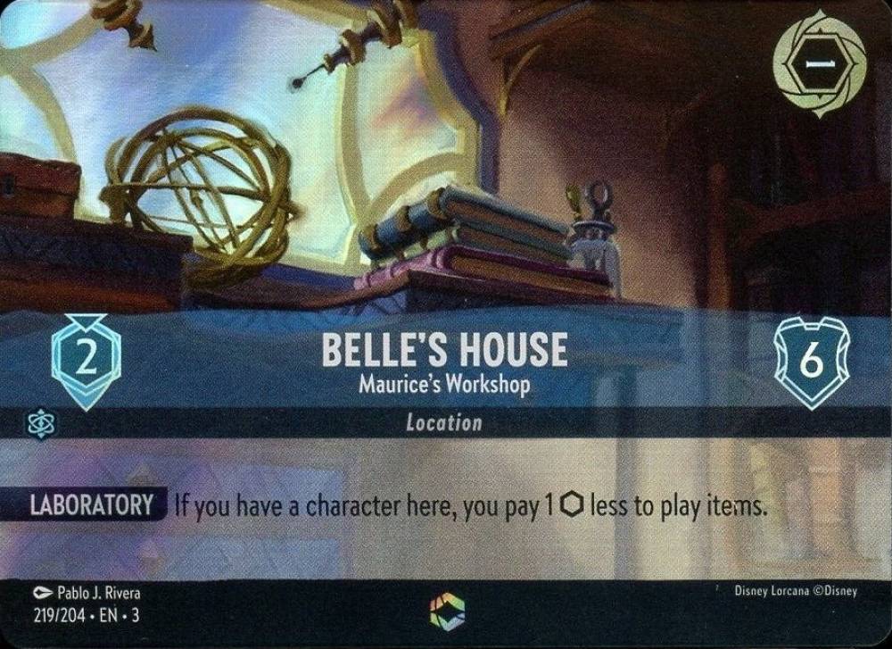 2024 Disney Lorcana EN 3-Into the Inklands Belle's House - Maurice's Workshop #219 Non-Sports Card