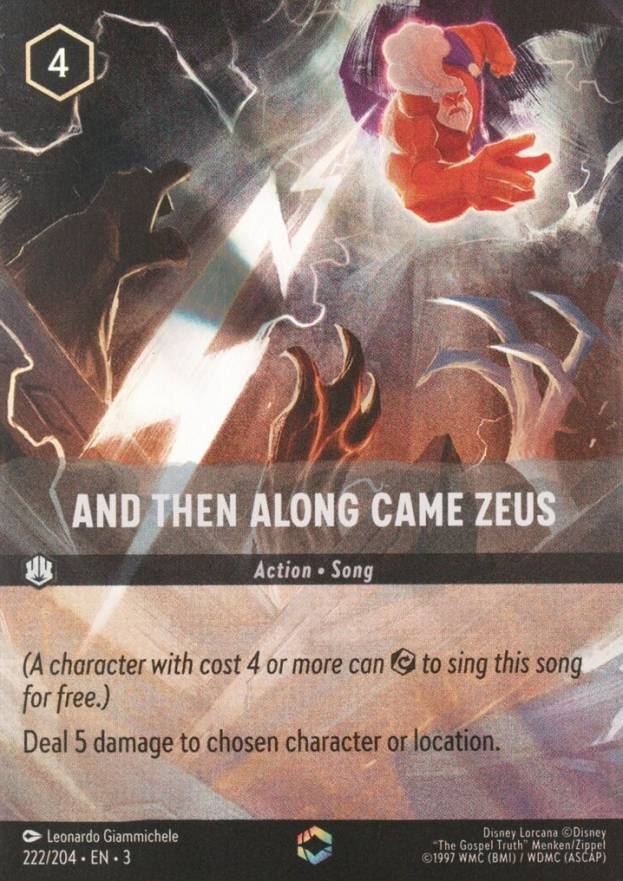 2024 Disney Lorcana EN 3-Into the Inklands And Then Along Came Zeus #222 Non-Sports Card