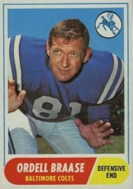 1968 Topps Ordell Braase #126 Football Card