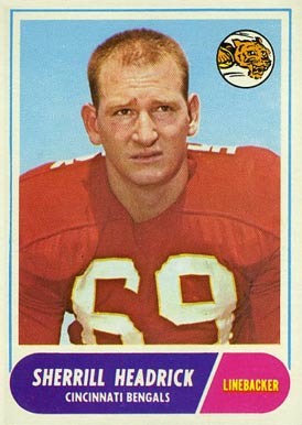 1968 Topps Sherrill Headrick #96 Football Card