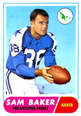 1968 Topps Sam Baker #32 Football Card