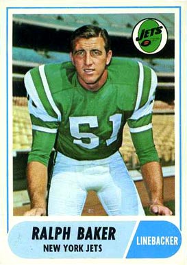 1968 Topps Ralph Baker #38 Football Card