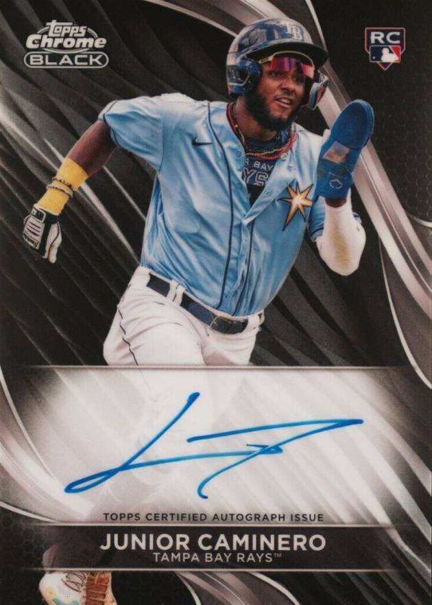 2024 Topps Chrome Black Autographs Junior Caminero #JCA Baseball Card