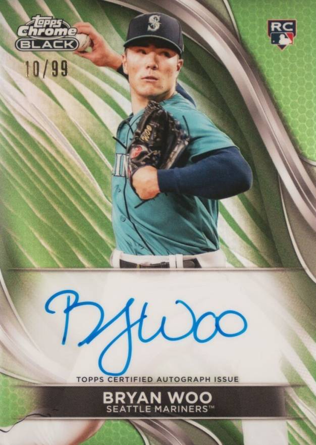 2024 Topps Chrome Black Autographs Bryan Woo #BW Baseball Card