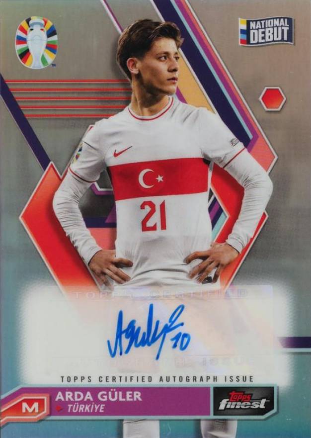 2023 Topps Finest Road to UEFA Euro 2024 Autographs Arda Guler #AG Soccer Card