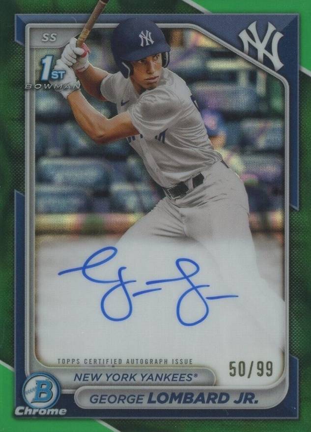 2024 Bowman Chrome Prospect Autographs George Lombard Jr. #CPAGLO Baseball Card