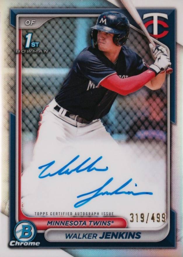 2024 Bowman Chrome Prospect Autographs Walker Jenkins #CPAWJ Baseball Card