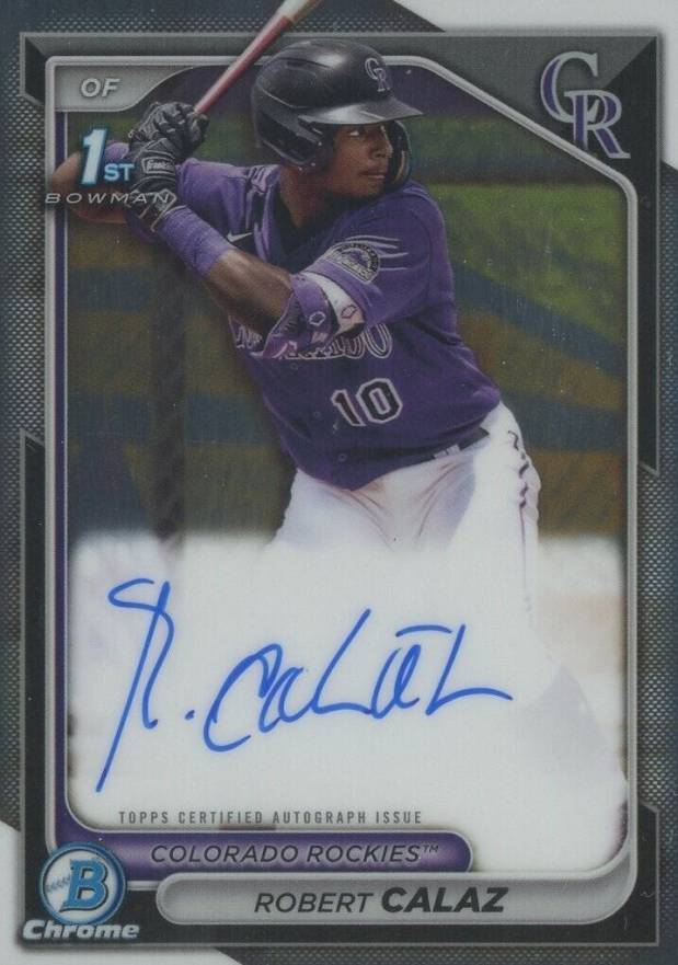 2024 Bowman Chrome Prospect Autographs Robert Calaz #CPARCA Baseball Card