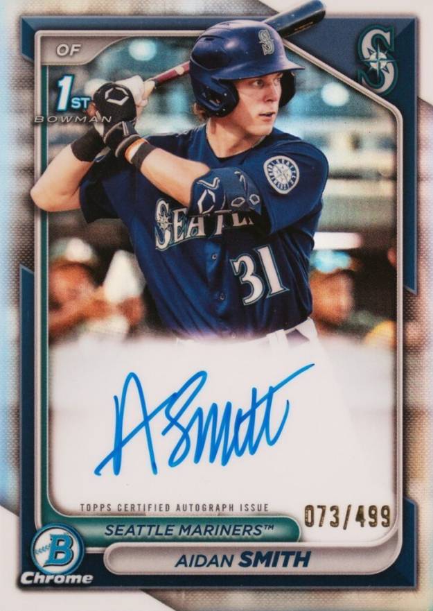 2024 Bowman Chrome Prospect Autographs Aidan Smith #CPAASM Baseball Card