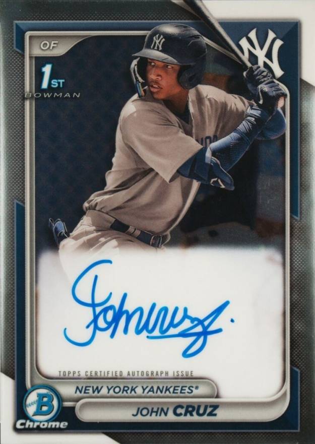 2024 Bowman Chrome Prospect Autographs John Cruz #CPAJCZ Baseball Card