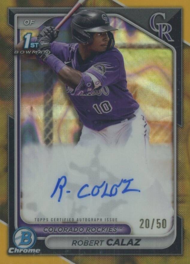 2024 Bowman Chrome Prospect Autographs Robert Calaz #CPARCA Baseball Card