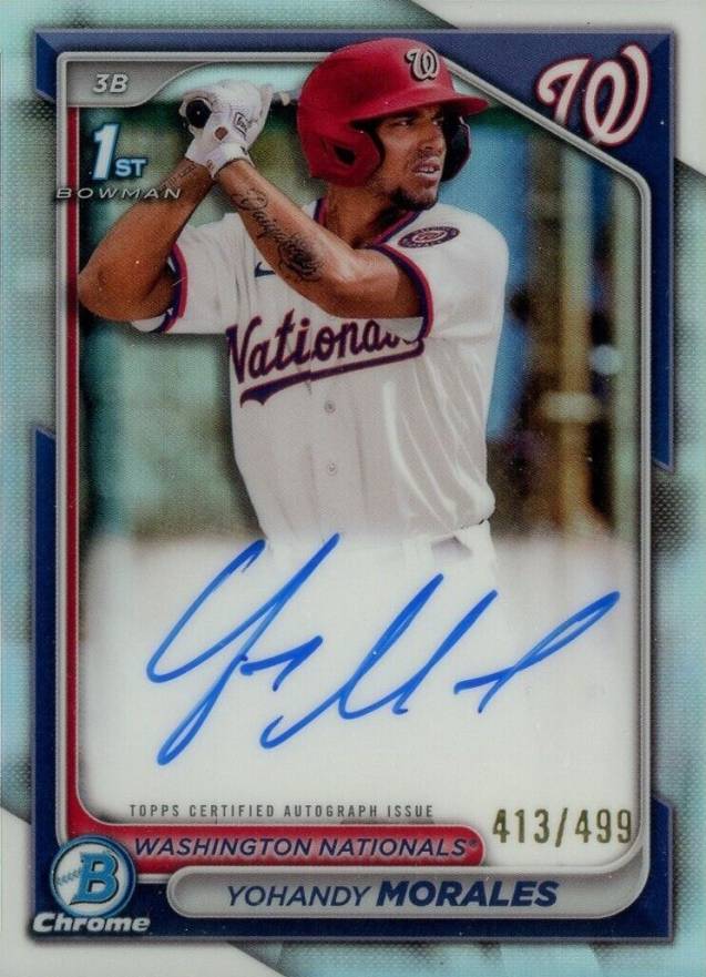 2024 Bowman Chrome Prospect Autographs Yohandy Morales #CPAYM Baseball Card