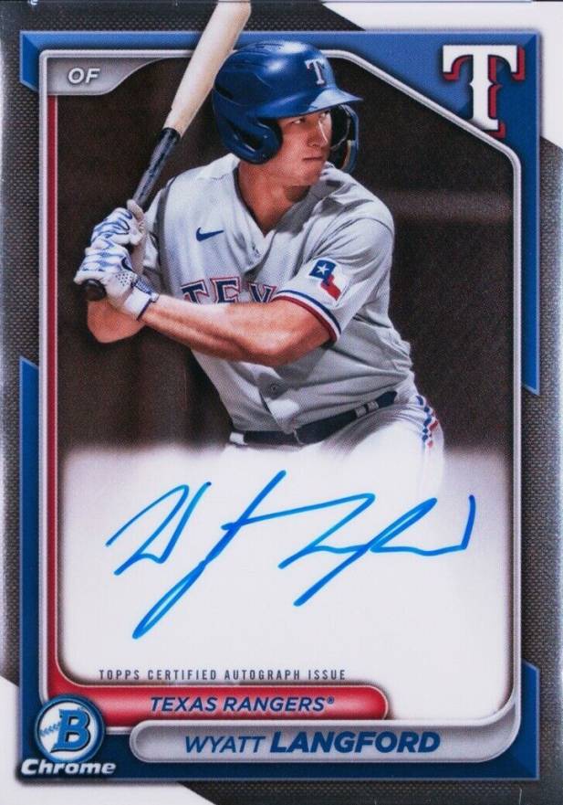 2024 Bowman Chrome Prospect Autographs Wyatt Langford #CPAWLA Baseball Card