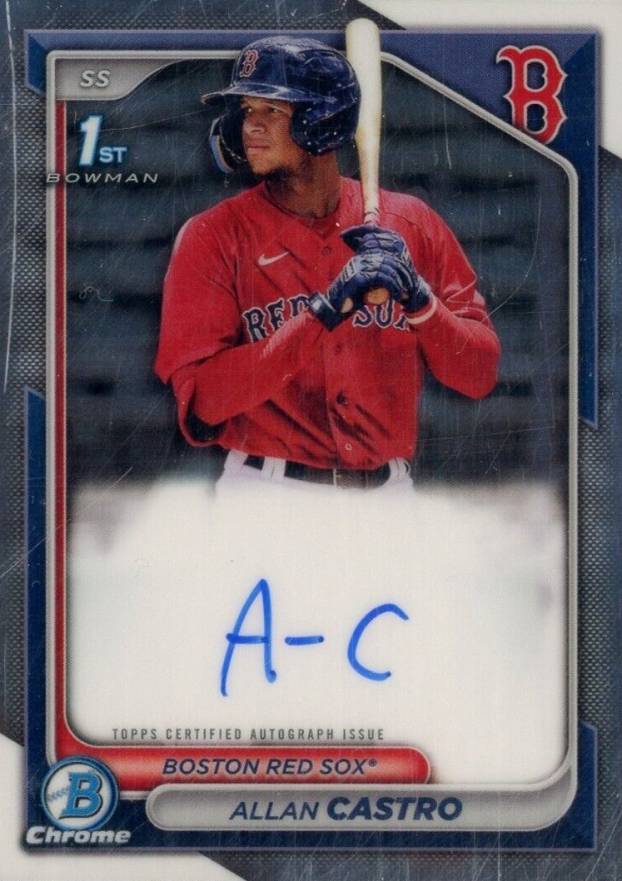 2024 Bowman Chrome Prospect Autographs Allan Castro #CPAACA Baseball Card