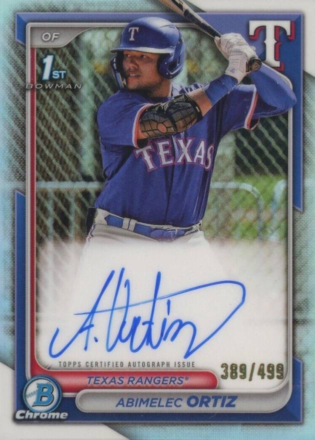 2024 Bowman Chrome Prospect Autographs Abimelec Ortiz #CPAAO Baseball Card