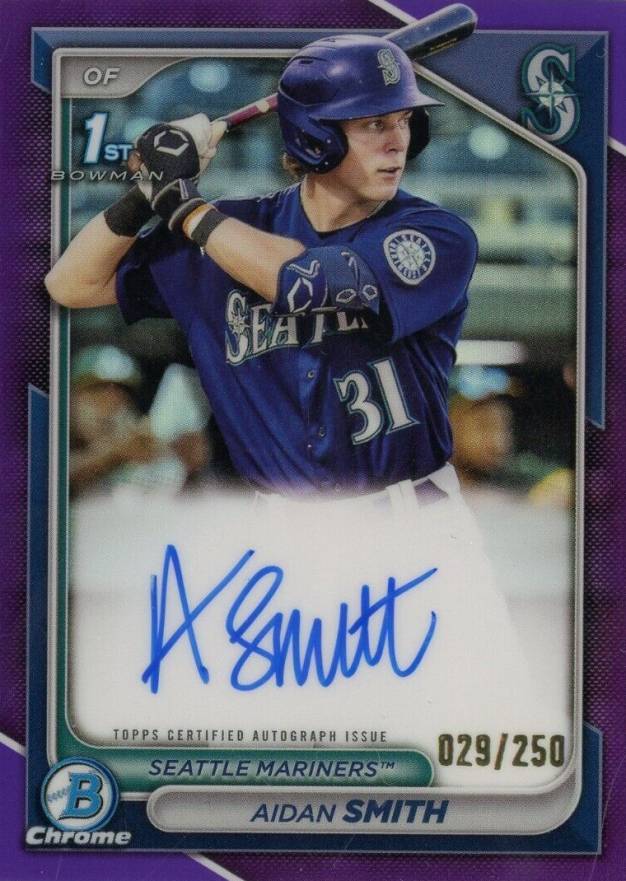 2024 Bowman Chrome Prospect Autographs Aidan Smith #CPAASM Baseball Card