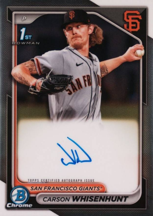 2024 Bowman Chrome Prospect Autographs Carson Whisenhunt #CPACW Baseball Card