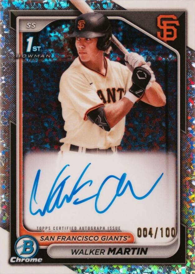 2024 Bowman Chrome Prospect Autographs Walker Martin #CPAWM Baseball Card