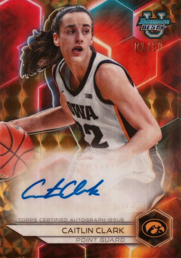 2023 Bowman University Best Best of 2023 Autographs Caitlin Clark #B23CC Basketball Card