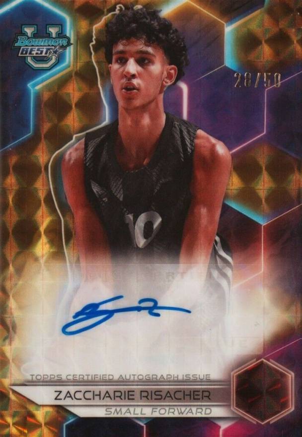 2023 Bowman University Best Best of 2023 Autographs Zaccharie Risacher #B23ZR Basketball Card