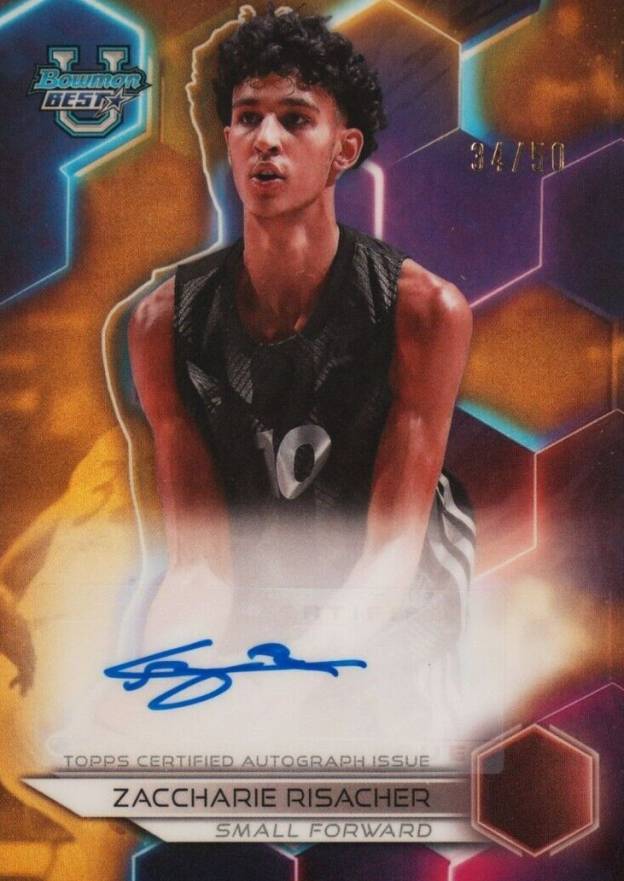 2023 Bowman University Best Best of 2023 Autographs Zaccharie Risacher #B23ZR Basketball Card