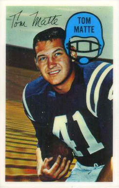 1970 Kellogg's Tom Matte #3 Football Card