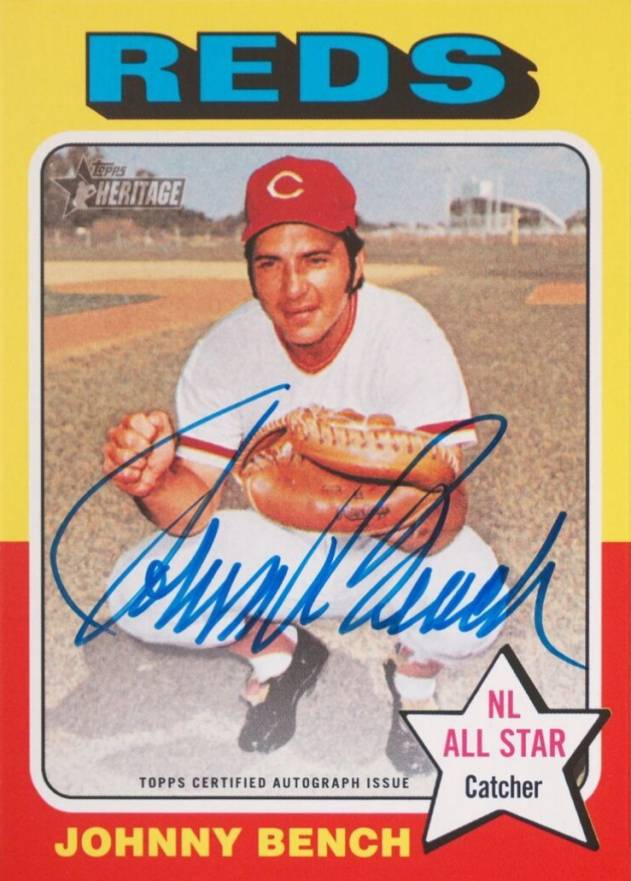 2024 Topps Heritage Real One Autographs Johnny Bench #75ROJB Baseball Card