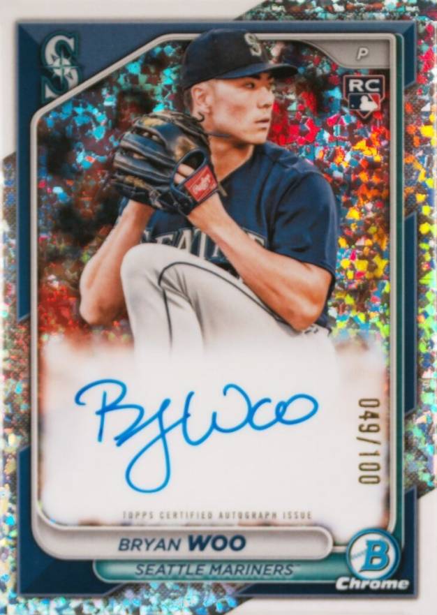 2024 Bowman Chrome Rookie Autographs Bryan Woo #CRABW Baseball Card