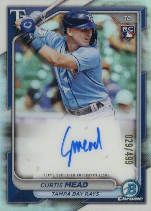 2024 Bowman Chrome Rookie Autographs Curtis Mead #CRACME Baseball Card