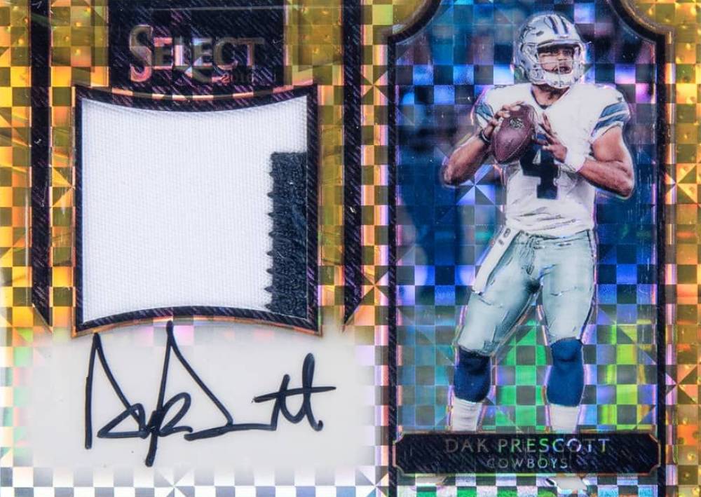 2016 Panini Select Rookie Jumbo Signature Swatch Dak Prescott #JSDP Football Card