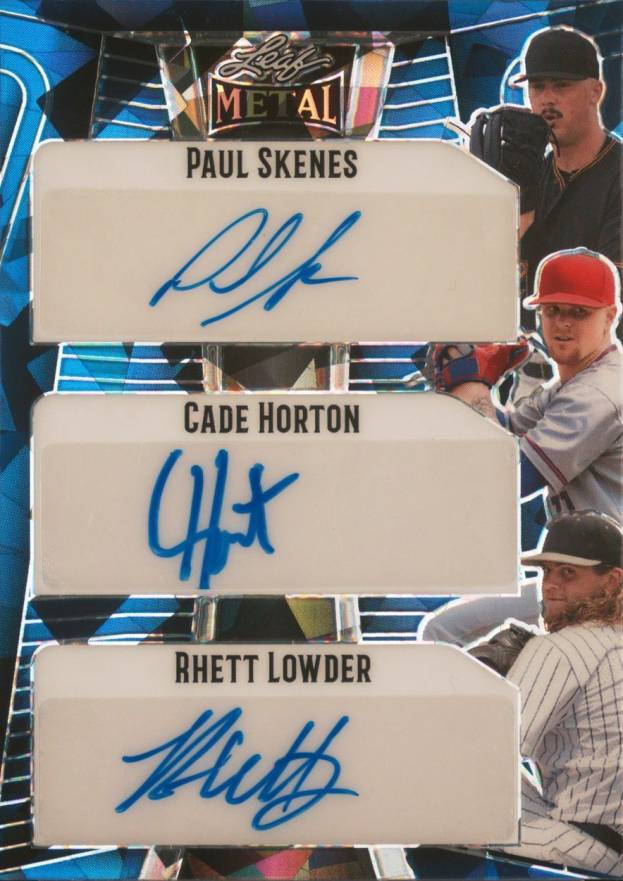 2023 Leaf Metal Triple Autographs Cade Horton/Paul Skenes/Rhett Lowder #TA13 Baseball Card