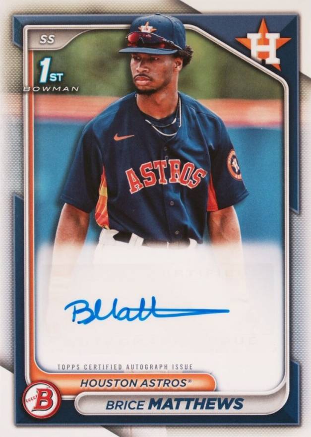 2024 Bowman Paper Prospect Autographs Brice Matthews #BM Baseball Card