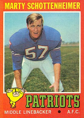 1971 Topps Marty Schottenheimer #3 Football Card