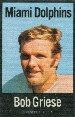 1972 NFLPA Iron Ons Bob Griese # Football Card