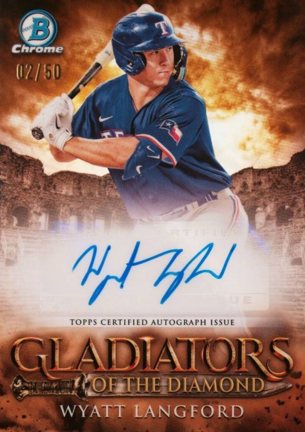 2024 Bowman Gladiators of the Diamond Autographs Wyatt Langford #GDAWL Baseball Card